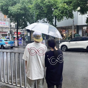 M546-P35绣花无限环纯棉百搭街头潮流宽松短袖T恤 男女同款图片