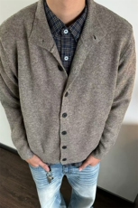 网图半高领休闲毛衣男慵懒风立领秋冬新款针织开衫外套-A2339TP52，男装针织衫/毛衣，电商B241