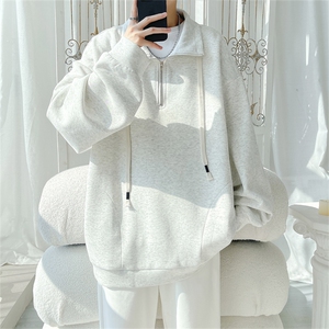 WY5021/P65秋装新款高品质不起球个性套头卫衣男潮流宽松上衣外套图片