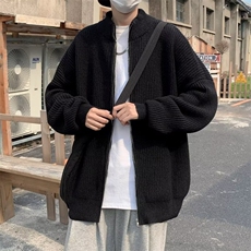 简约男宽松型2023开衫针织衫长袖潮潮流冬季毛衣日系W3872-P48，男装针织衫/毛衣，星座412