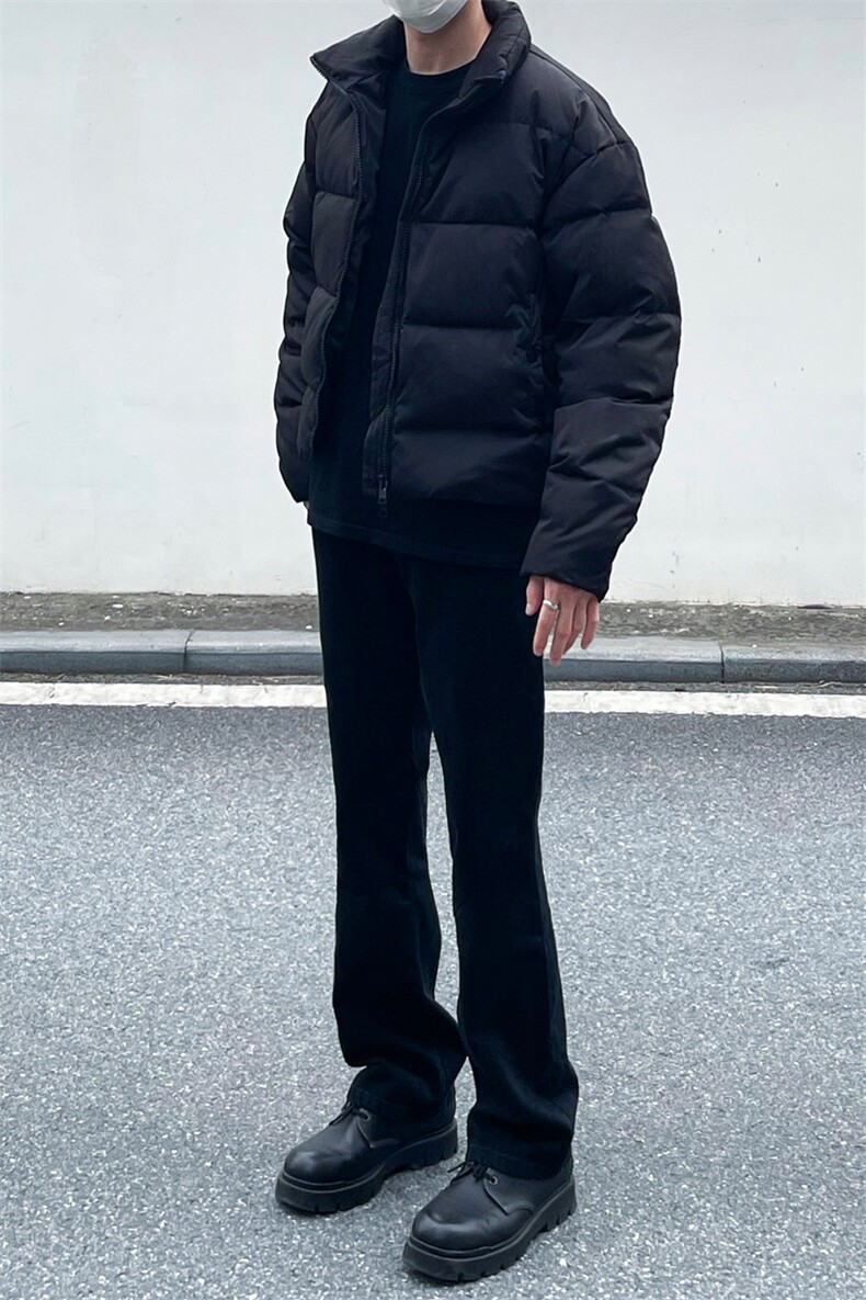 纯黑色高弹修身直筒大码微喇毛边牛仔裤男K860-K866-P50,男装牛仔裤,星座205