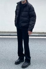 纯黑色高弹修身直筒大码微喇毛边牛仔裤男K860-K866-P50，男装牛仔裤，星座205