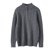 秋冬新款儿童羊绒衫35%羊绒半高领麻花毛衣男女童保暖针织衫，童装儿童羊绒衫，群鹿羊绒