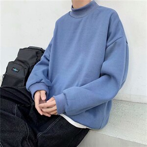 春季半高领卫衣男ins港风宽松慵懒长袖韩版潮流情侣外套wy33-p30图片