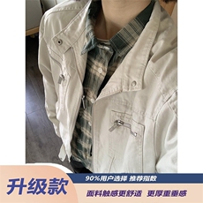 JK8968-P72cleanfit藏青色水洗牛仔外套男秋冬款美式复古立领，男装工装外套，电商B323A