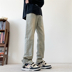 现货黄泥色直筒裤脚开衩牛仔裤S-5XL加大码310A-2BK307P58控78，男装牛仔裤，星座310A-2