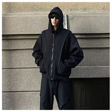网图重磅全棉420克工装口袋卫衣拼接连帽开衫外套RH5330-P65，男装工装外套，四季星座610B