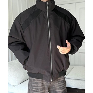 拼接立领飞行夹克棉服男款秋冬季棒球服短款工装外套棉衣 MF98图片