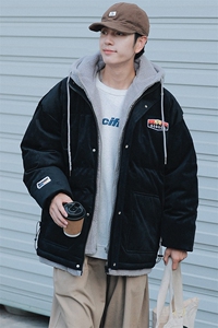 冬季青少年假两件棉衣外套加绒加厚保暖棉服男女8117-P140控价188图片