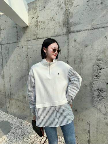 春季新款绣花针织衬衫，女装衬衫，爱娜.悦儿