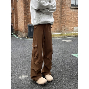 秋冬美式复古工装裤大口袋休闲直筒宽松长裤伞兵裤2 K772-P65图片