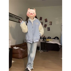龙凤呢拼皮夹克日系简约流行潮流原宿文艺ins慵懒气质新款时尚，男装夹克，星座506A