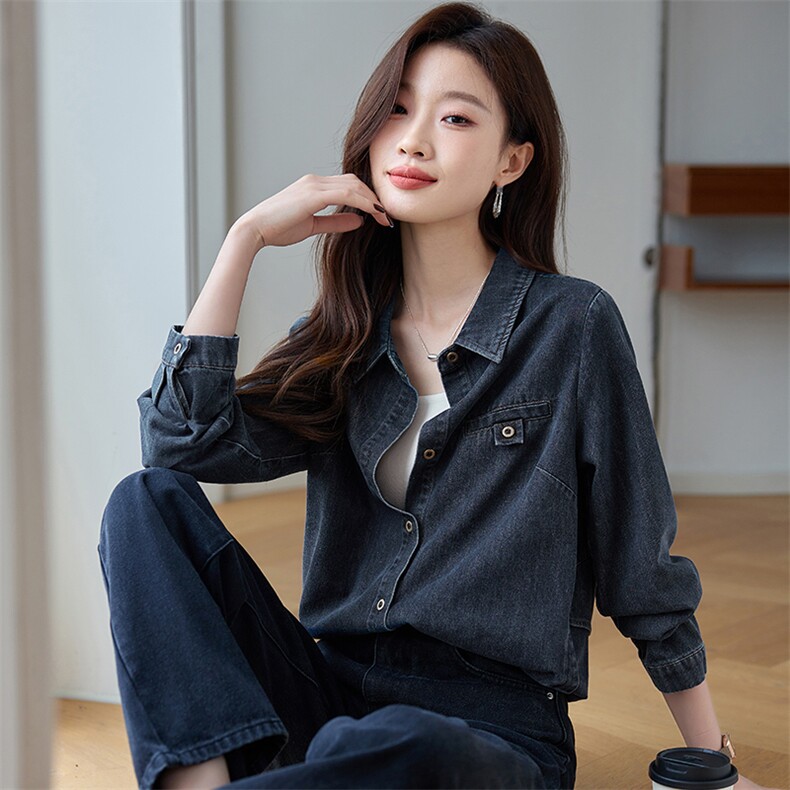 时尚百搭宽松牛仔外套女韩版显瘦长袖上衣春季新款潮流女装,女装牛仔外套,韩派