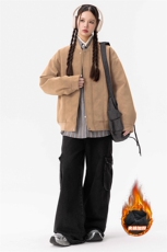 冬季男士棉衣麂皮绒夹棉飞行夹克加厚棒球领外套，男装夹克，星座1206-1（原A206-1）