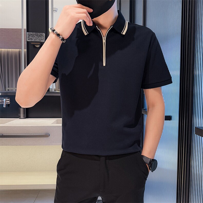 2025夏季新款高品质短袖T恤翻领Polo衫撞色领半袖2257-特P48,男装T恤,电商D342