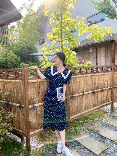 点点显示连衣裙，女装连衣裙，布萱