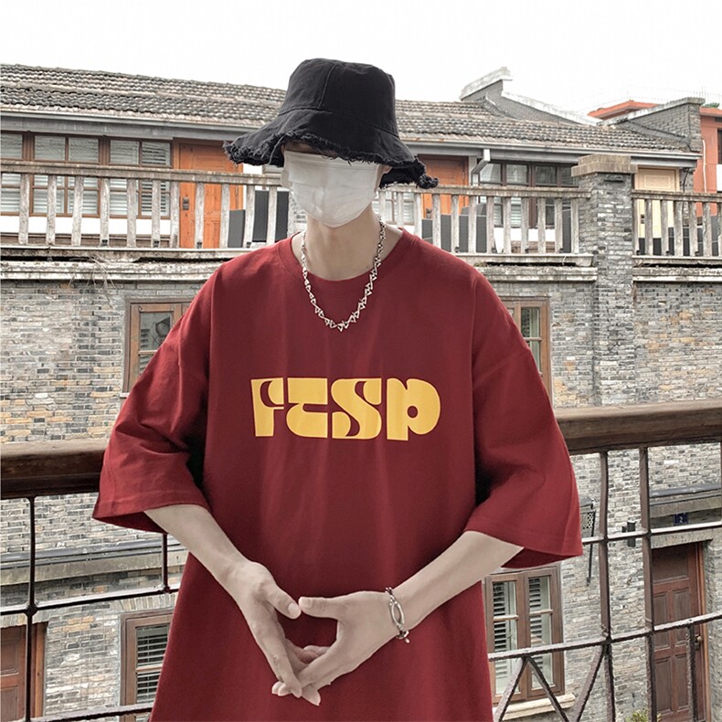 圆领纯棉字母亮色印花T恤短袖五分半袖夏季打底衫XT13-P35控48,男装T恤,星座216(原A116)