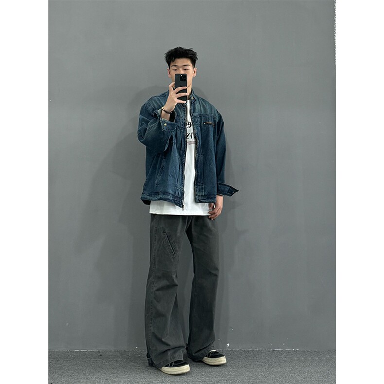 B221美式高街暗黑小众重工艺加厚牛仔外套SY2433-P95控129,男装工装外套,电商B221