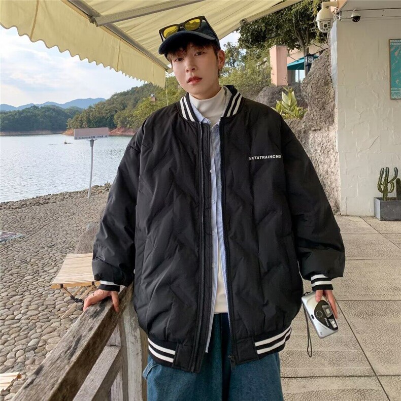DJ9904-P68潮牌棒球棉服男冬季美式复古宽松高级感情侣棉衣外套,男装夹克,星座603-2