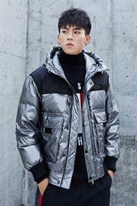 2020冬装新款潮牌亮色连帽羽绒服男士插色百搭外套 A438-852图片