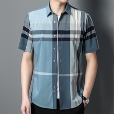 ADd82239钱塘2020-3精品男士休闲格子衬衫高端P75，男装衬衫，钱塘207-3