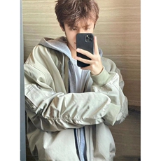 美式飞行员夹克男春秋季潮牌cleanfit宽松廓形立领棒球服工装外套，男装夹克，星座603-2