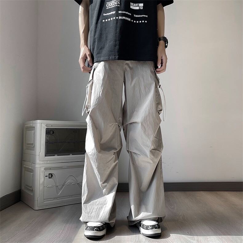 夏季美式机能工装裤男设计感小众hiphop宽松直筒拖地裤K7193-P42,男装休闲裤,星座512-4