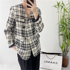 〖现货〗韩版格子西装，女装西装，悠奈尔