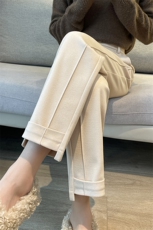 毛呢裤秋冬季裤子2025新款休闲哈伦宽松显瘦加厚烟管西装裤，女装休闲裤，云美莎专业女裤-全店现货
