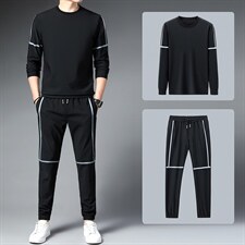 长袖T恤套装时尚休闲长袖运动两件套男士2023春秋季新款男装，男装休闲套装，电商B212（原钱塘6029）
