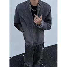 复古牛仔夹克男cleanfit简约高级设计感立领外套J29，男装夹克，星座1116A（原606A-3）
