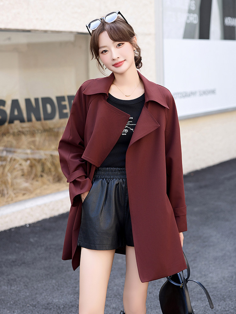 短款风衣外套女2025春秋新款高端大气上档次小个子高级感超好看,女装风衣,美静678