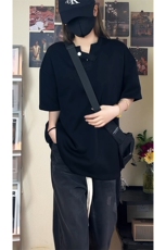 纽扣V领设计感短袖T恤男夏季重磅潮牌宽松半袖T恤T3642-特价P25，男装T恤，电商A007