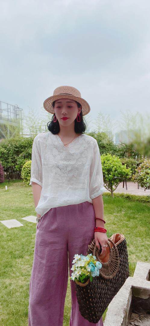 纯苎连衣裙小衫裤子裙子衬衣 时尚风 风淑女风休闲风，女装连衣裙，川哲