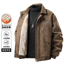 1506-1/MQ191/P92冬季新款工装皮夹克衫男士高级感痞帅保暖外套，男装夹克，星座1506-1