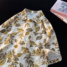 满印碎花衬衫短袖大码复古花卉衬衫夏威夷冰丝沙滩衬衣DC5016/P35，男装衬衫，电商B238