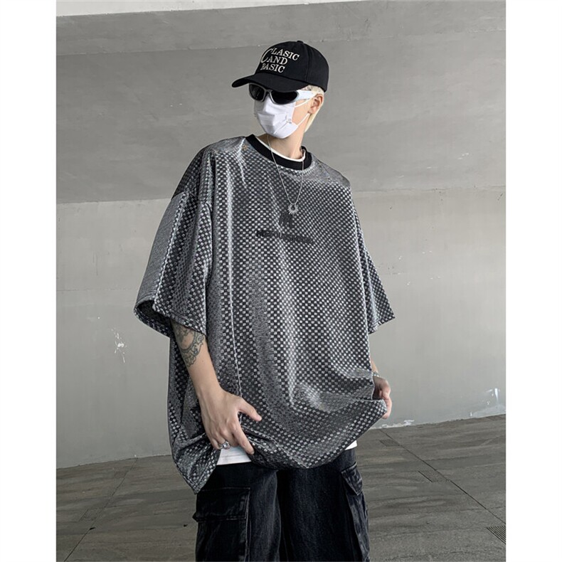 T2380P40控58冰丝夏季特殊渐变硅胶印花短袖T恤,男装T恤,电商B205