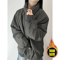 现货美式高街休闲棉衣夹克三防立领纯色户外工装加厚棉服外套，男装夹克，电商A486