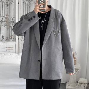 春秋季薄款ins西服外套装长袖宽松休闲西装男士上衣服 W1057-P50图片