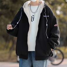 复古保暖开衫羊羔绒棉衣男女冬季加厚棉服港风宽松连帽外套JF906，男装夹克，星座1116A-1（原606A）