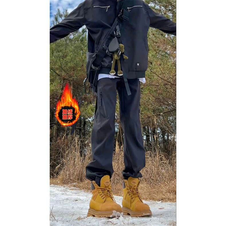 cityboy户外防水加绒冲锋裤休闲裤保暖裤子男加绒P60-常规P50,男装休闲裤,电商A061