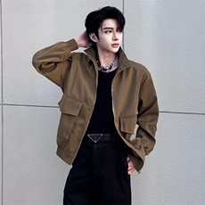 （自家图）黑色立领夹克外套男春工装潮牌衣服2018-P68，男装夹克，星座910-5