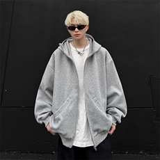 WY607-P55秋冬美式重磅cleanfit慵懒风连帽卫衣外套，男装卫衣，星座1503