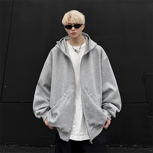 WY607-P55秋冬美式重磅cleanfit慵懒风连帽卫衣外套图片