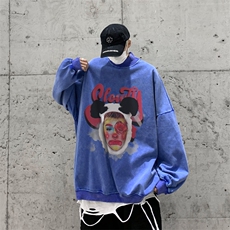 水洗做旧加绒加厚卫衣男23冬高领头像印花打底衫XZ514-2-X58-P78，男装T恤，星座514-2(原B239)