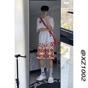 豹纹设计！速干篮球五分裤潮流宽松运动短裤 XZ1002-K135-P42控58图片