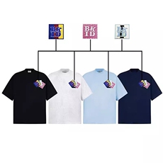 万针全刺绣工艺抖音得物高品质260克重磅纯棉双纱美式高街短袖T恤，男装T恤，电商A486-1