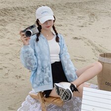 2021夏季新款时尚气质休闲清爽透气舒适提花防晒衣，女装防晒衣，帛香坊