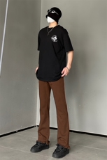 B221美式ins高街暗黑小众修身毛边微喇牛仔裤LK23004-P55控78，男装牛仔裤，电商B221