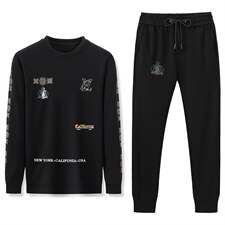 BJ9821秋季2023年新款男士长袖长裤修身休闲时尚卫衣套装P160，男装休闲套装，电商B360
